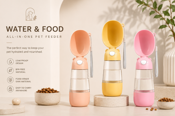 Portable Dog Water Bottle & Feeder for Pets